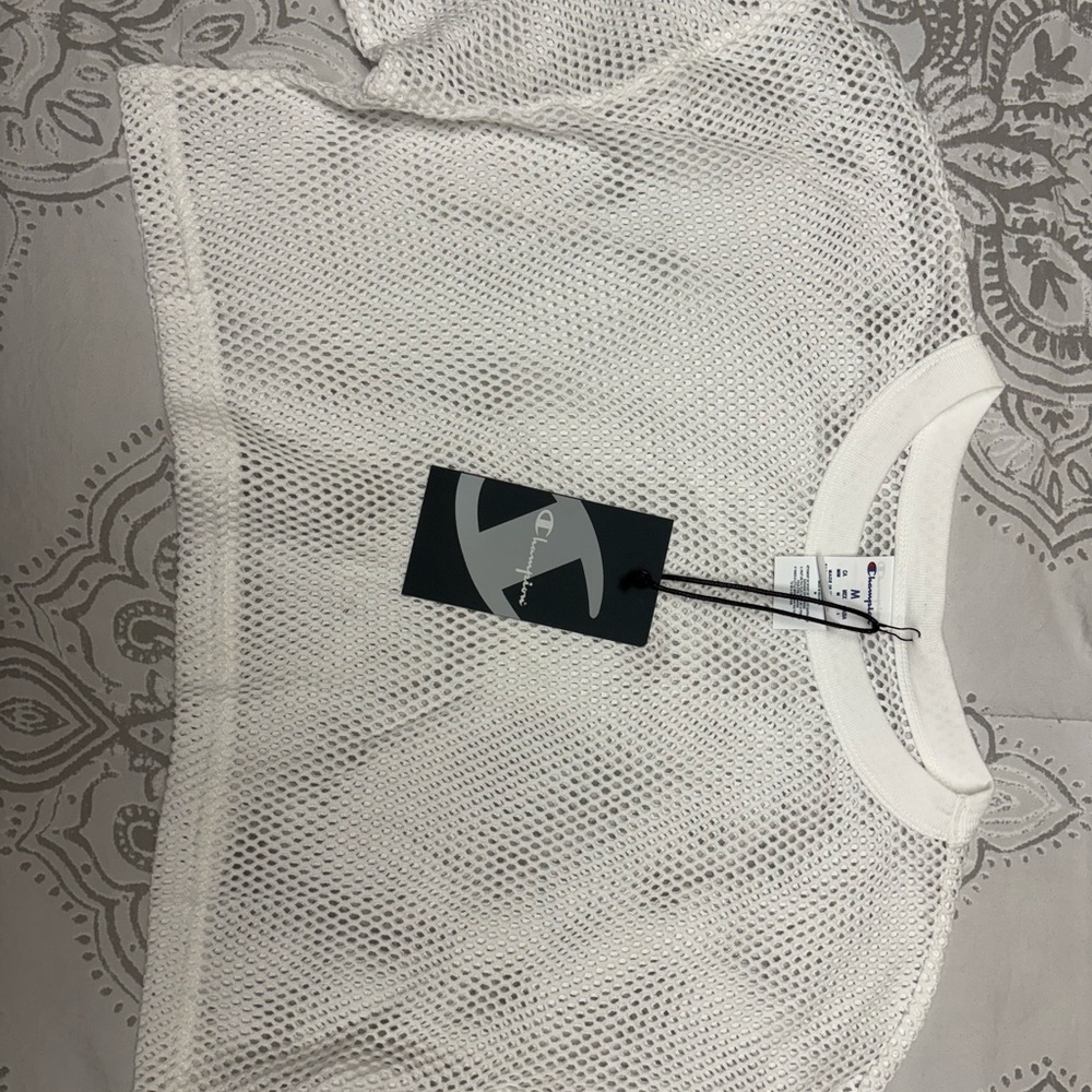 Champion White crop mesh Top NEW